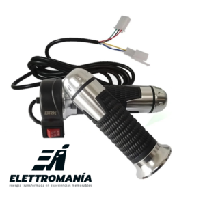 Acelerador con botón de 3 velocidades de lujo-2Mts Cable, Negro-Cromado