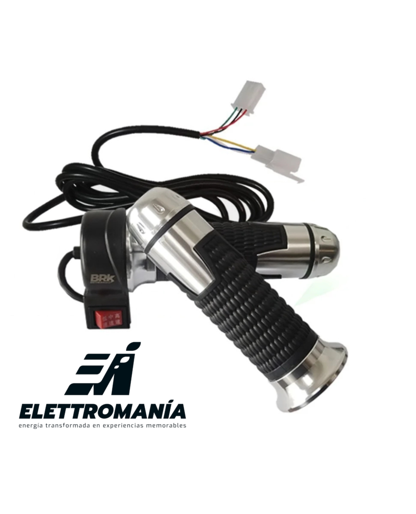 Acelerador con botón de 3 velocidades de lujo-2Mts Cable, Negro-Cromado
