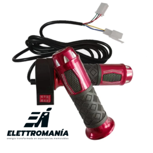 Acelerador con botón de 3 velocidades de lujo-2Mts Cable, Rojo