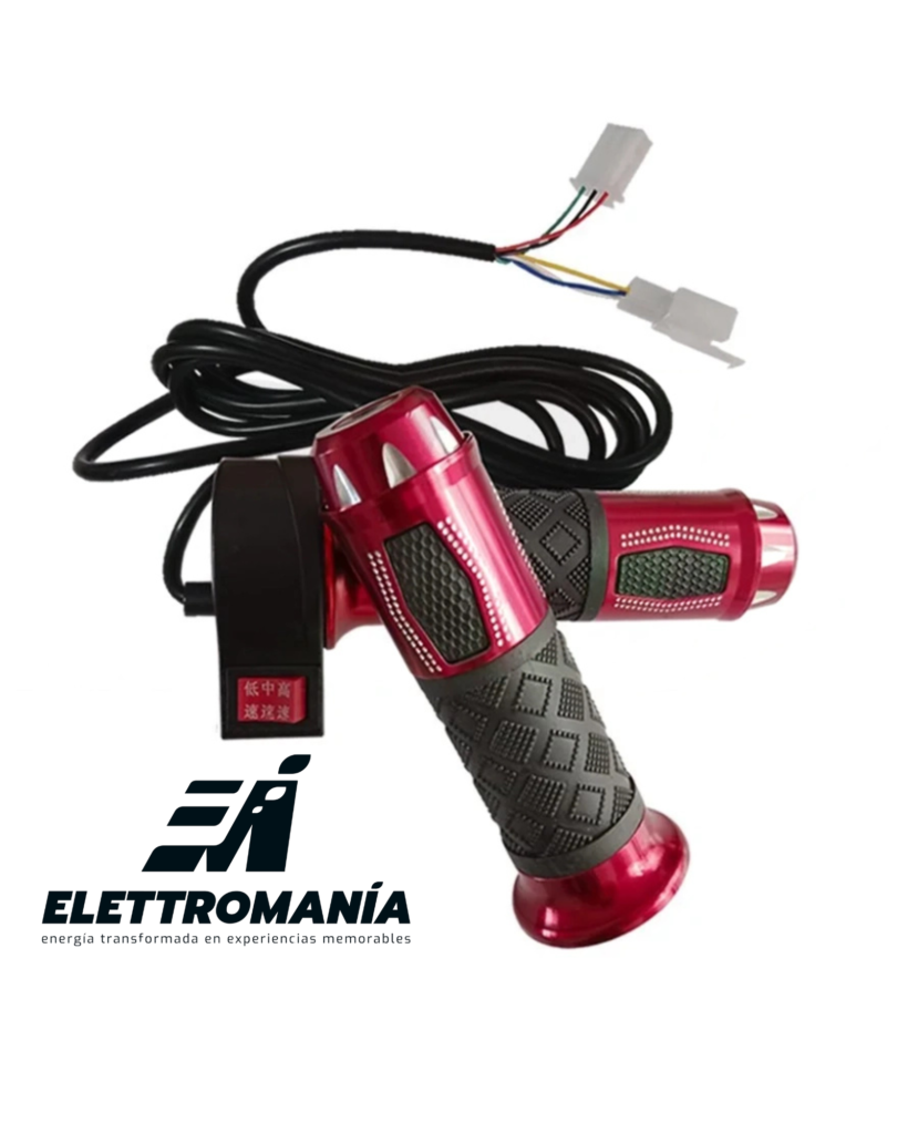 Acelerador con botón de 3 velocidades de lujo-2Mts Cable, Rojo