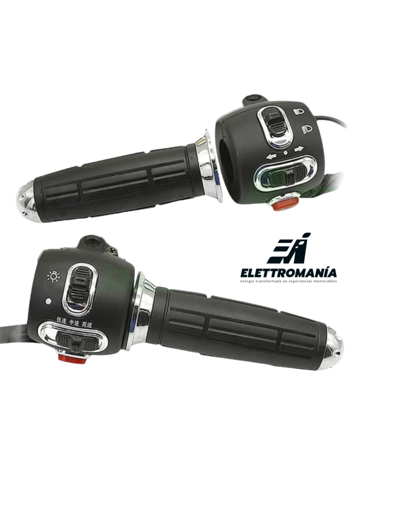 Acelerador con interruptor para pito, 3 velocidades, luces y direccionales